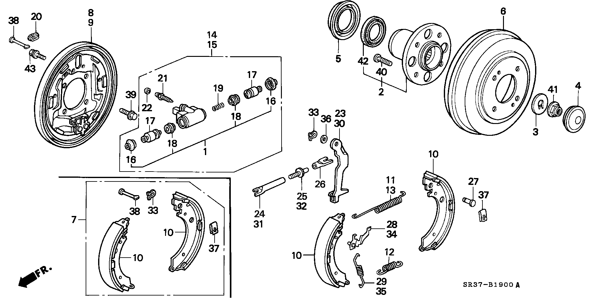 Honda 43153-SR3-A01 - Bremžu loku komplekts ps1.lv