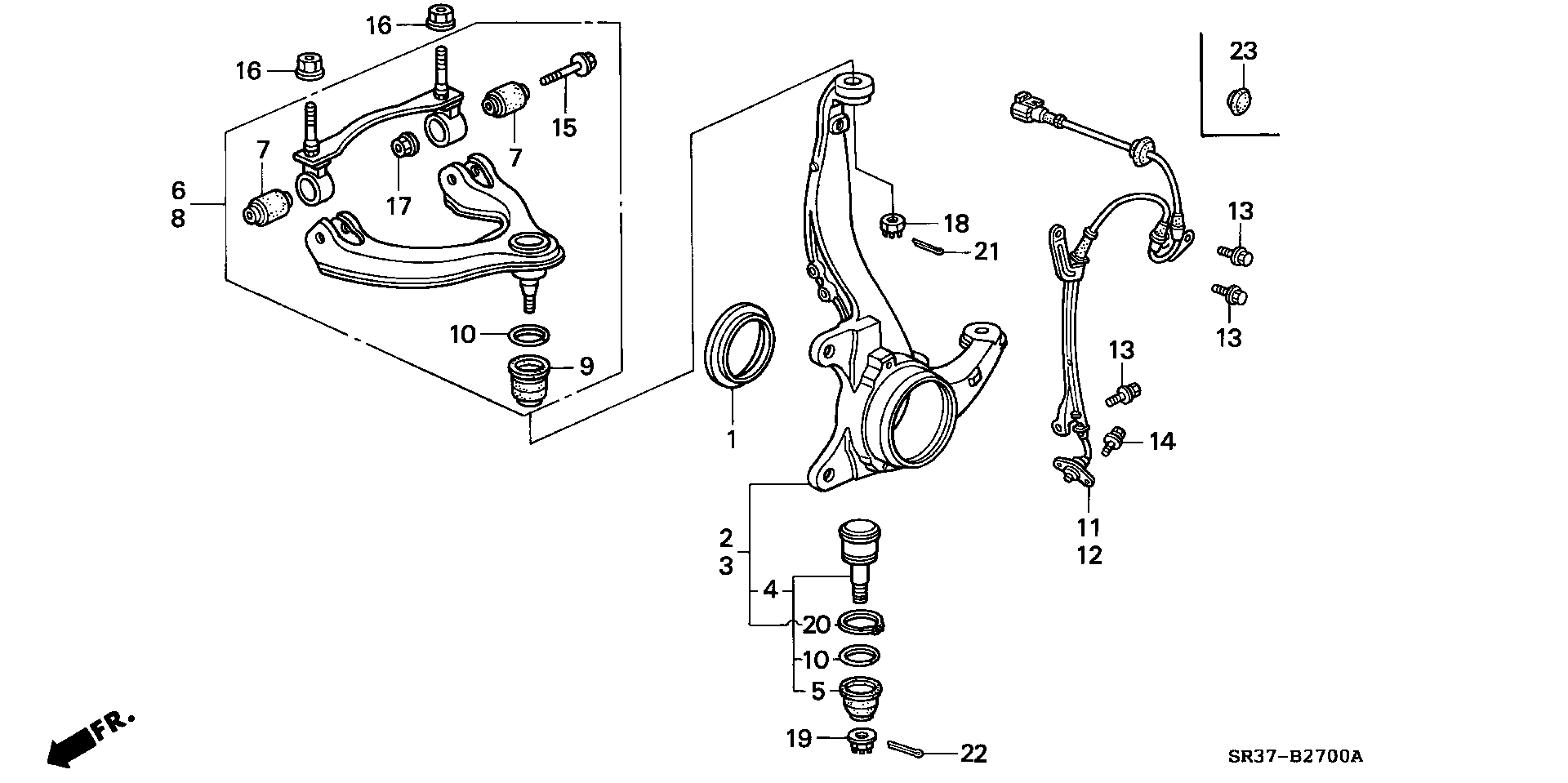 Honda 51460-SR3-A02 - Neatkarīgās balstiekārtas svira, Riteņa piekare ps1.lv