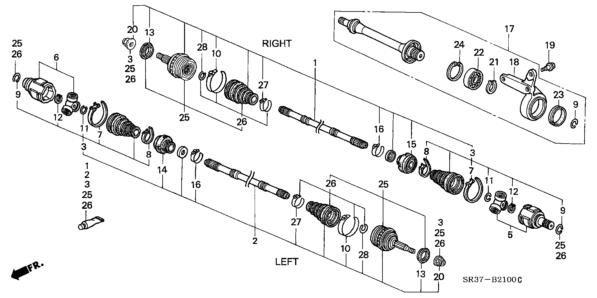 OM 44010-SR3-030 - Šarnīrs, Piedziņas vārpsta ps1.lv