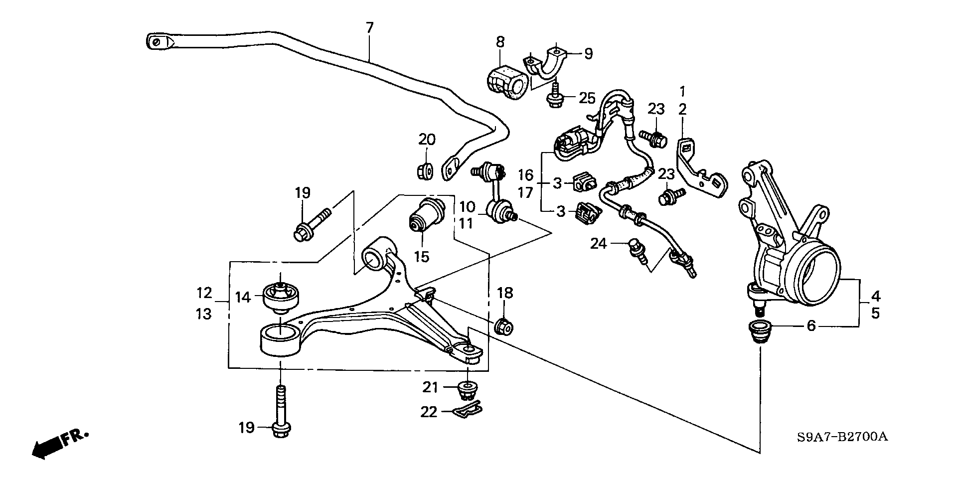 Honda 51350-SCA-S00 - Neatkarīgās balstiekārtas svira, Riteņa piekare ps1.lv