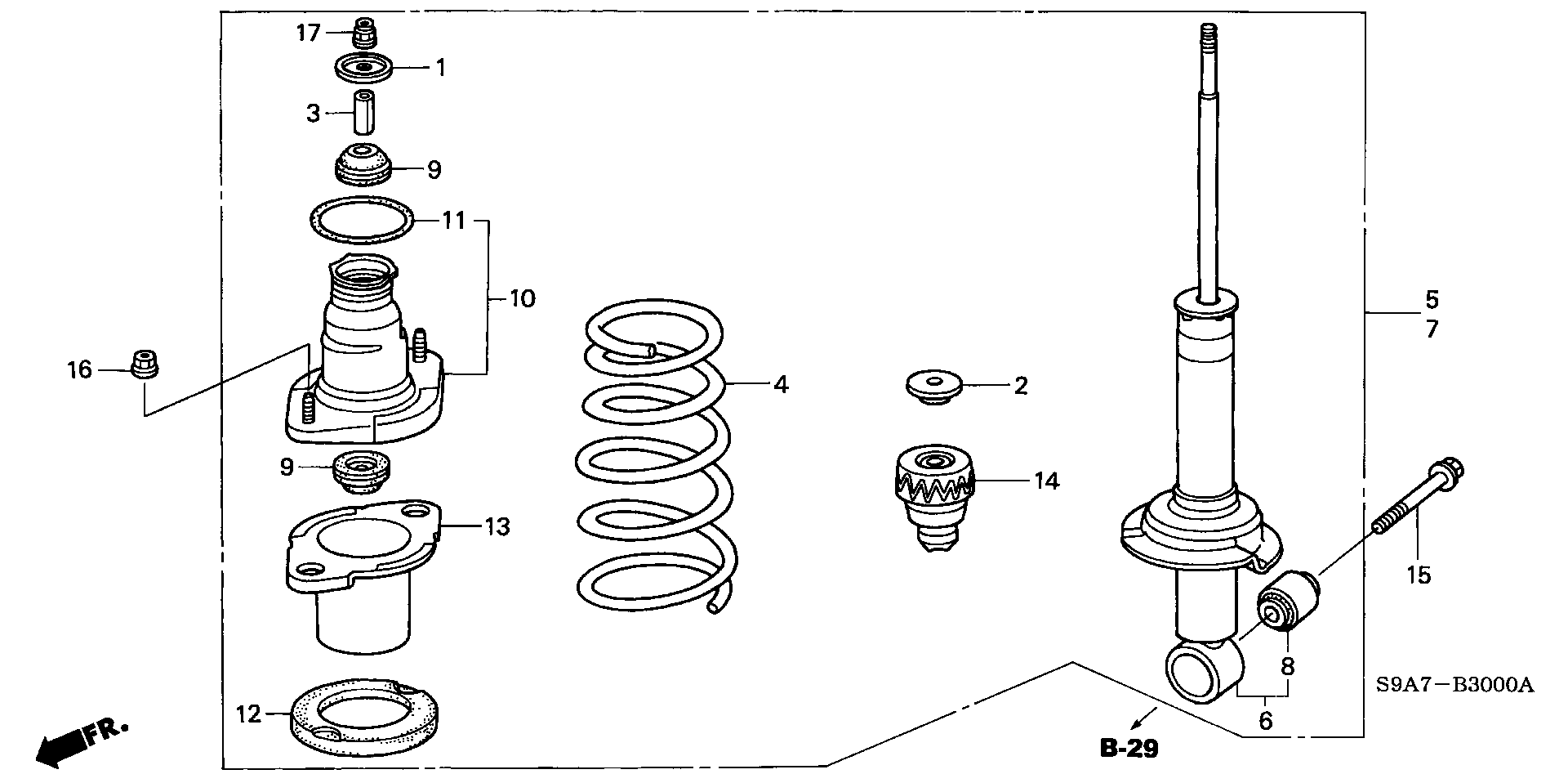 Honda 52722-S9A-014 - Putekļu aizsargkomplekts, Amortizators ps1.lv