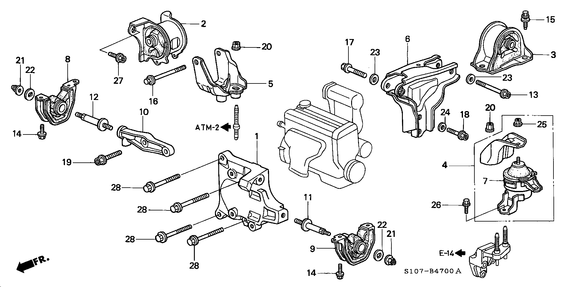 Honda 50842-ST0-N81 - Piekare, Dzinējs ps1.lv