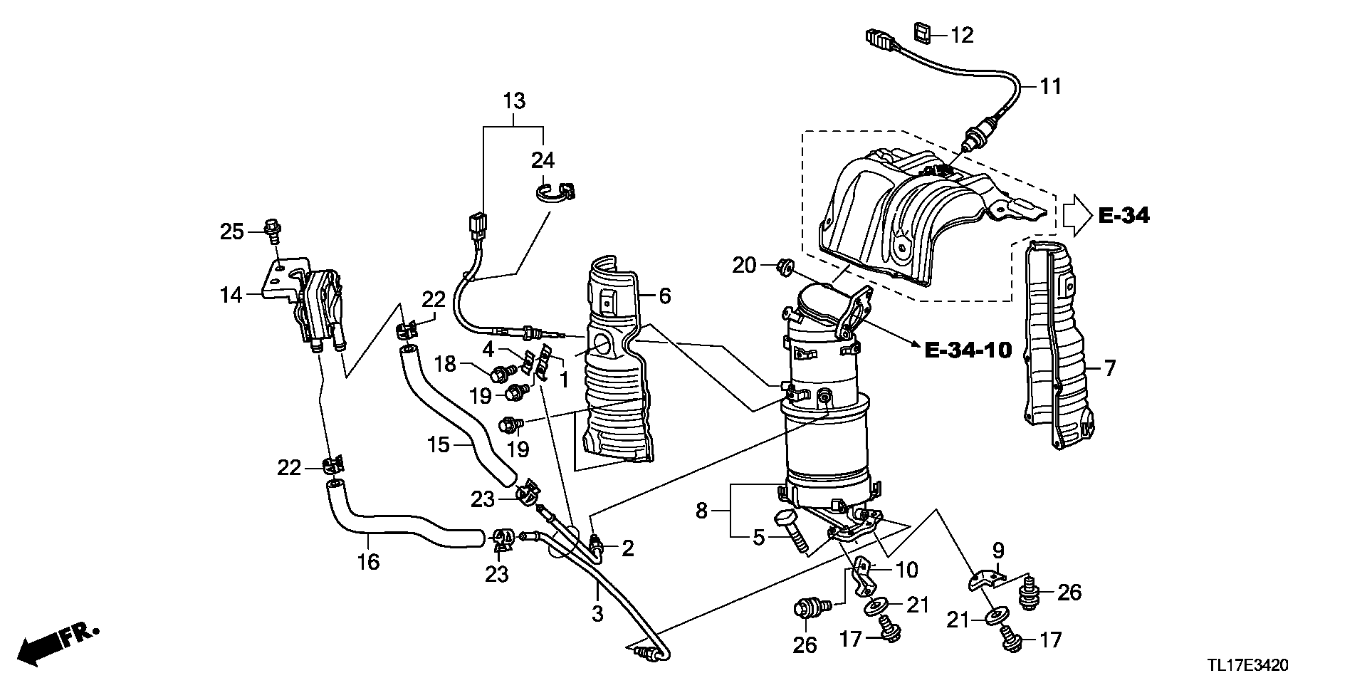 Honda 18190-RL0-G00 - Asortiments, Sodrēju / Daļiņu filtra remonts ps1.lv