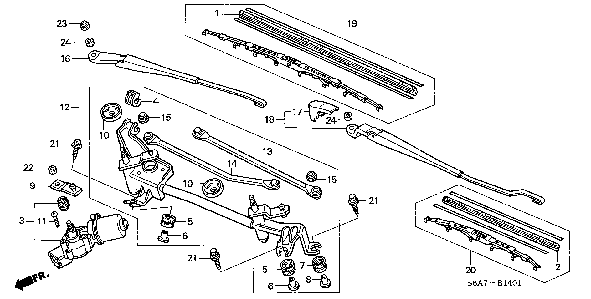 Honda 76620S6DE01 - Stikla tīrītāja slotiņa ps1.lv