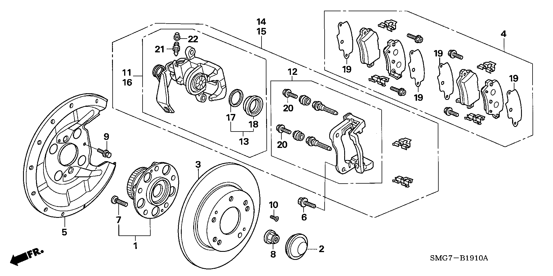 Honda 43018-SMG-E01 - Bremžu suports ps1.lv