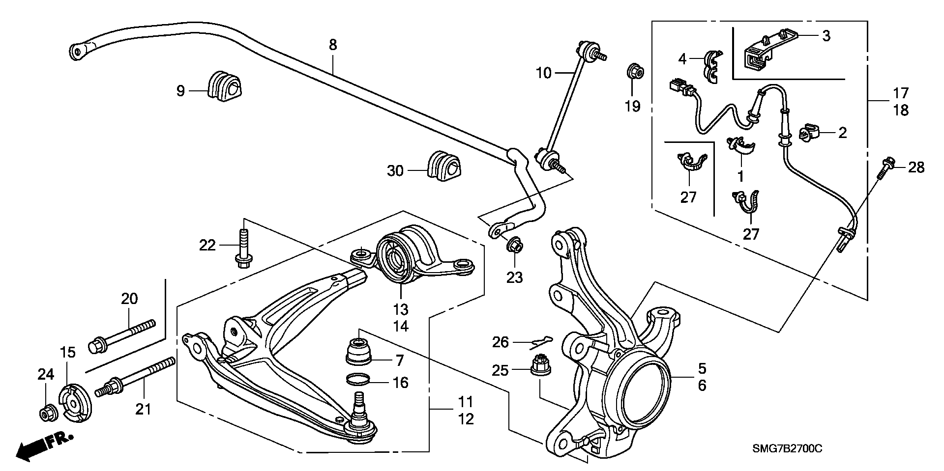 Honda 51395-SMG-E02 - Piekare, Šķērssvira ps1.lv