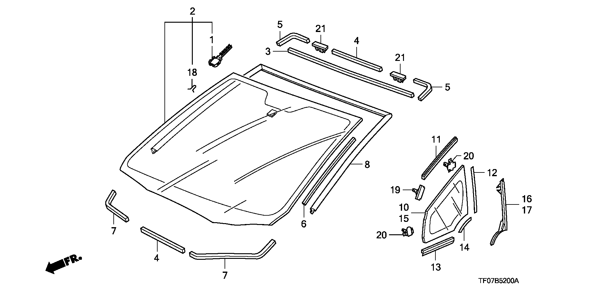 Honda 73331TF0900 - Sānu logs ps1.lv