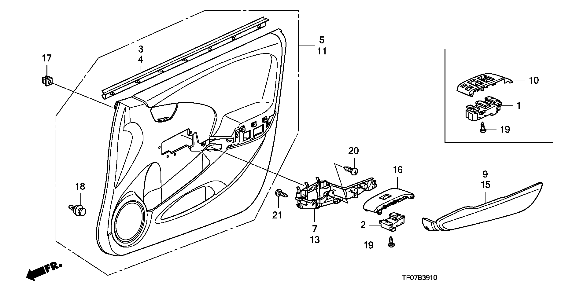 Honda 91560-SAA-003 - CLIP, PILLAR GARNISH ps1.lv