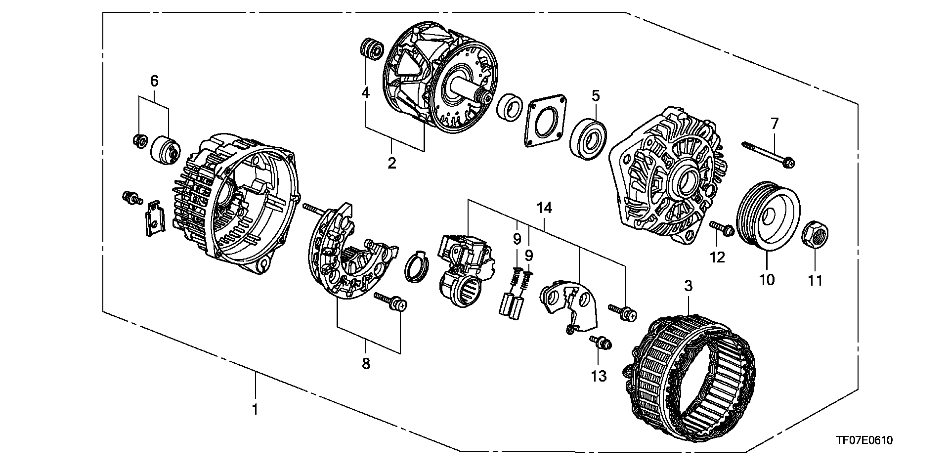 Honda 31140-RKB-004 - Ogļu sukas, Ģenerators ps1.lv