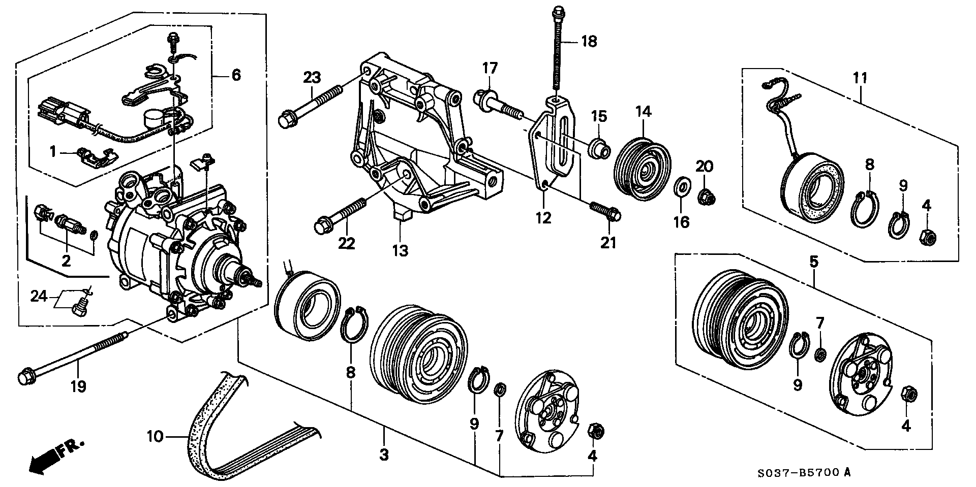 Honda 38810P2A006 - Kompresors, Gaisa kond. sistēma ps1.lv