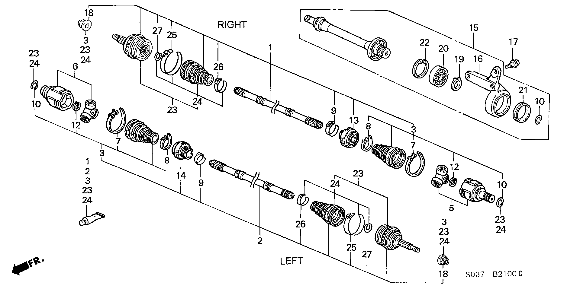 Honda 44014-S04-951 - Šarnīru komplekts, Piedziņas vārpsta ps1.lv