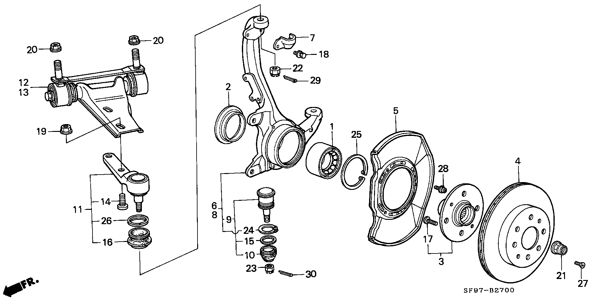 Honda 44300-SF1-004 - Riteņa rumbas gultņa komplekts ps1.lv