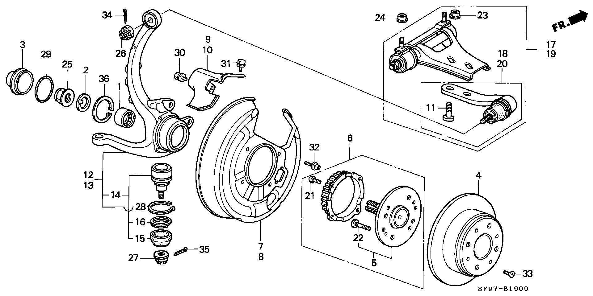 Honda 90305SF1000 - Riteņa rumbas gultņa komplekts ps1.lv