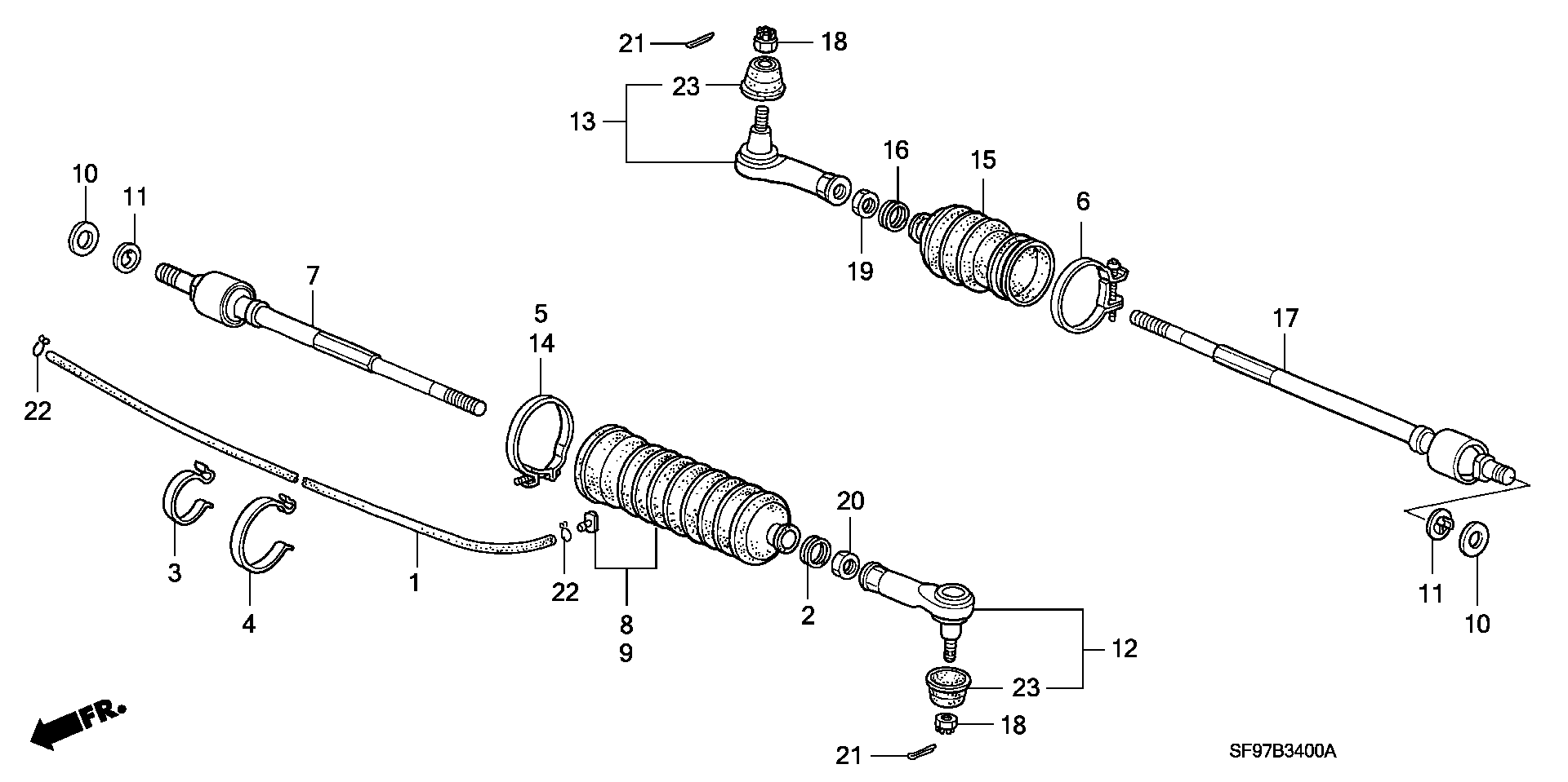 Honda 53540-SF1-004 - Stūres šķērsstiepņa uzgalis ps1.lv