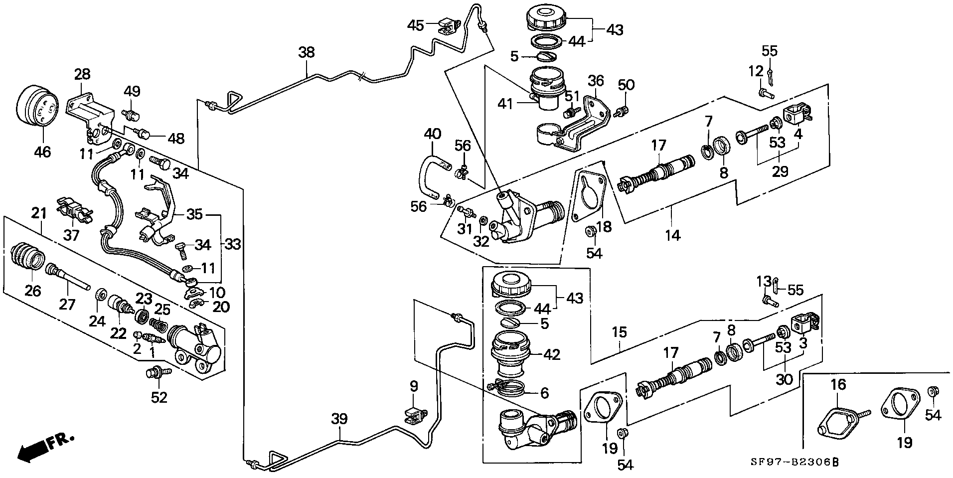 Honda 46930-SF1-003 - Darba cilindrs, Sajūgs ps1.lv