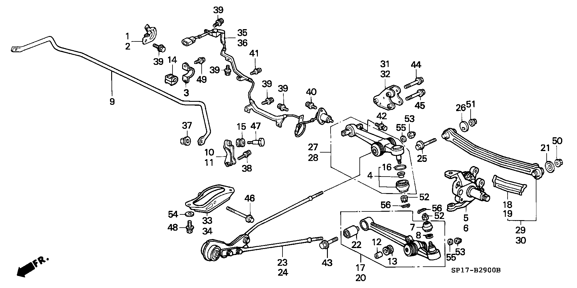 Honda 52390-SP0-013 - Neatkarīgās balstiekārtas svira, Riteņa piekare ps1.lv