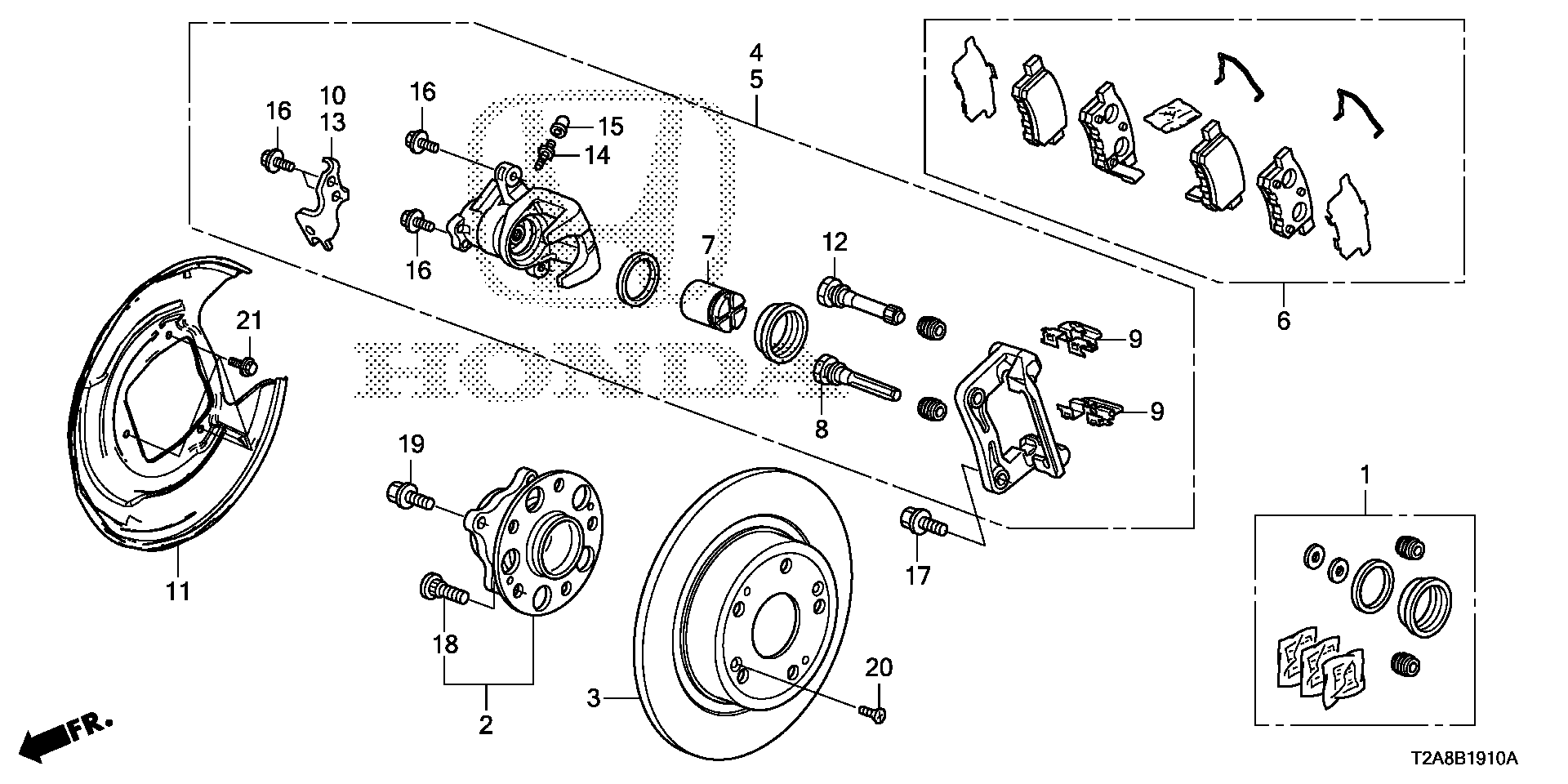 Honda 43235-SZT-G01 - Vadīkla, Bremžu suports ps1.lv