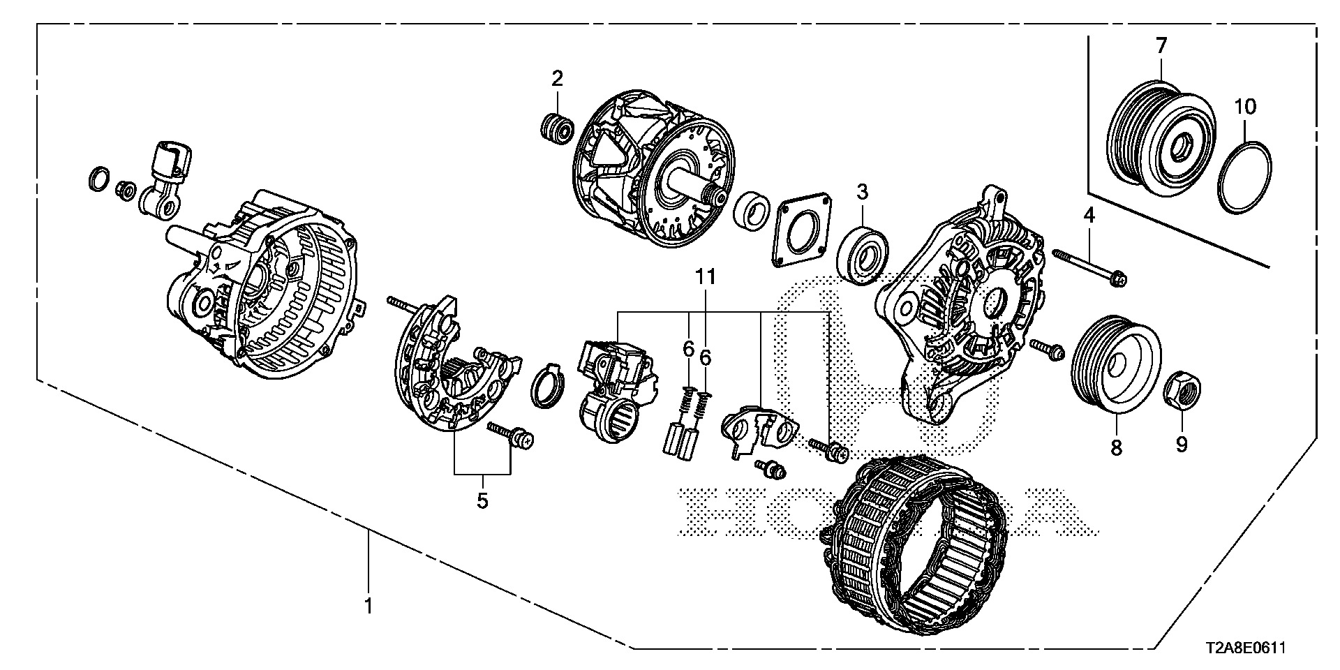 Honda 311405A2A01 - Ogļu sukas, Ģenerators ps1.lv