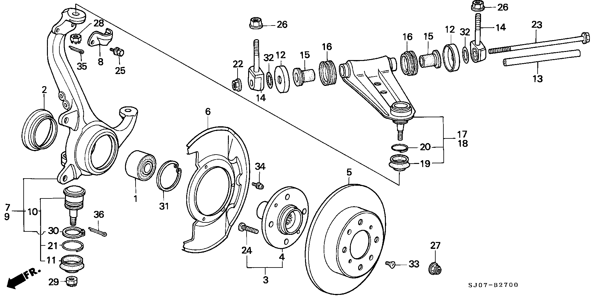 Honda 51220-SB0-003 - Balst / Virzošais šarnīrs ps1.lv