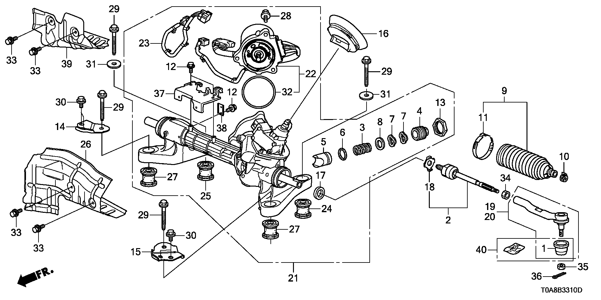 Honda 53010-T0A-A01 - Aksiālais šarnīrs, Stūres šķērsstiepnis ps1.lv