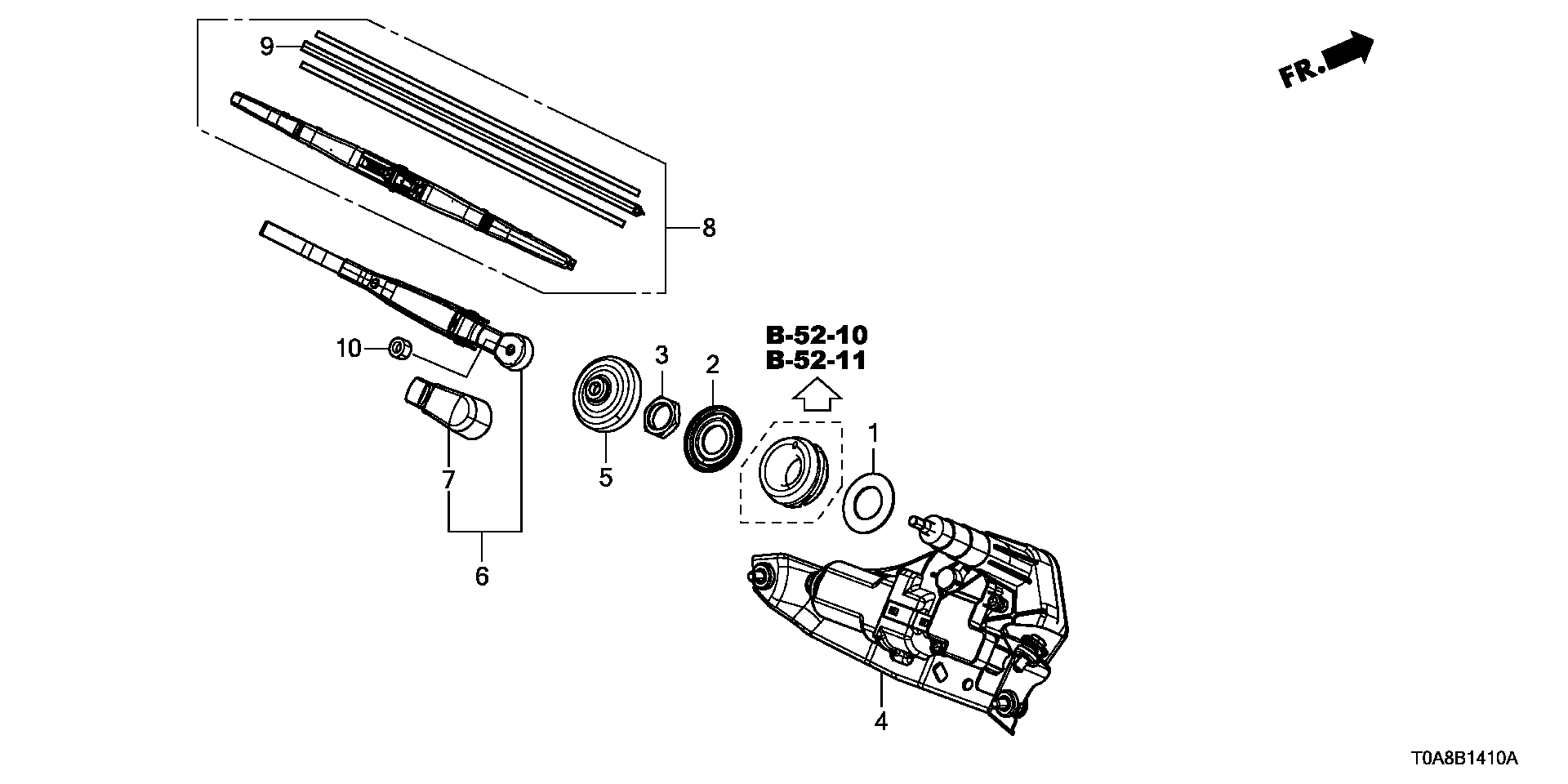 Honda 76730-T0A-003 - Stikla tīrītāja slotiņa ps1.lv