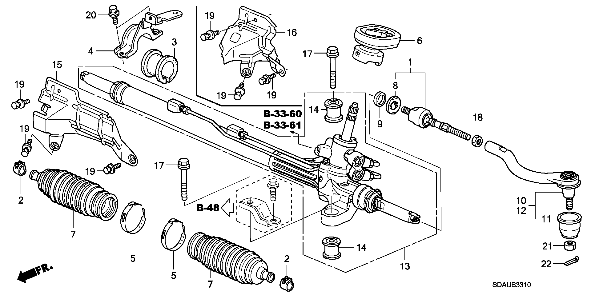 Honda 53010-SDA-A01 - Aksiālais šarnīrs, Stūres šķērsstiepnis ps1.lv