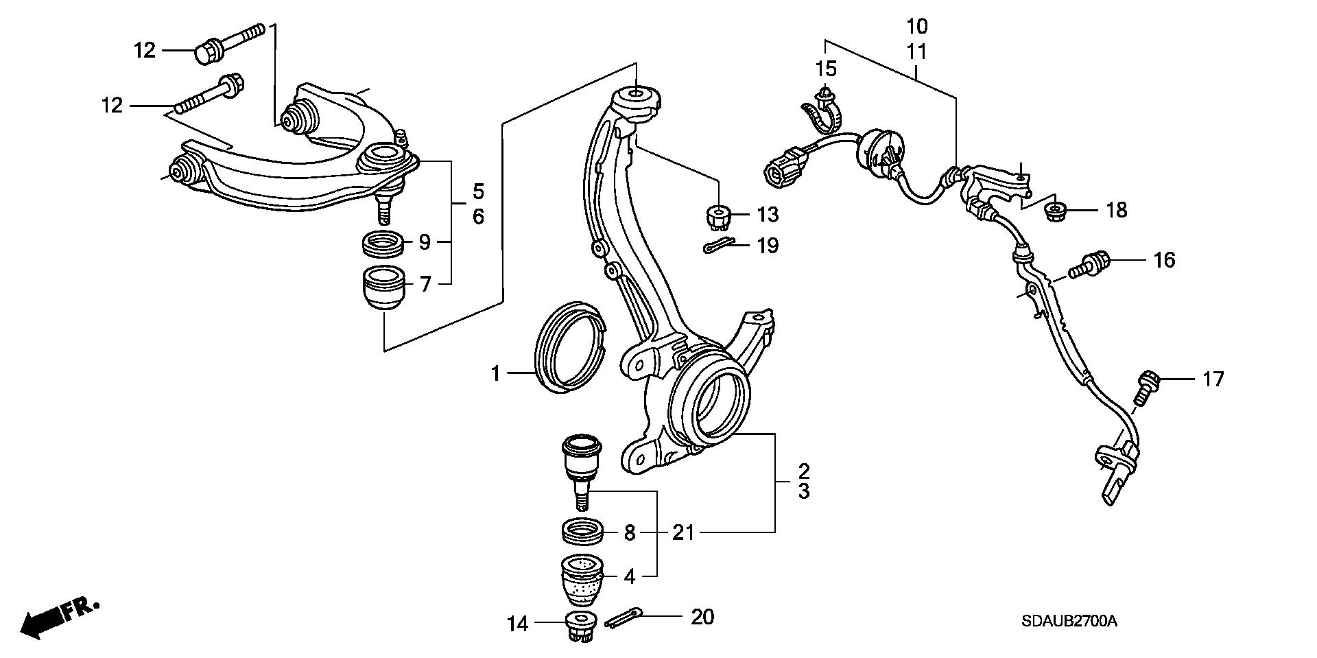 HONDA (GAC) 51460SDAA01 - Neatkarīgās balstiekārtas svira, Riteņa piekare ps1.lv