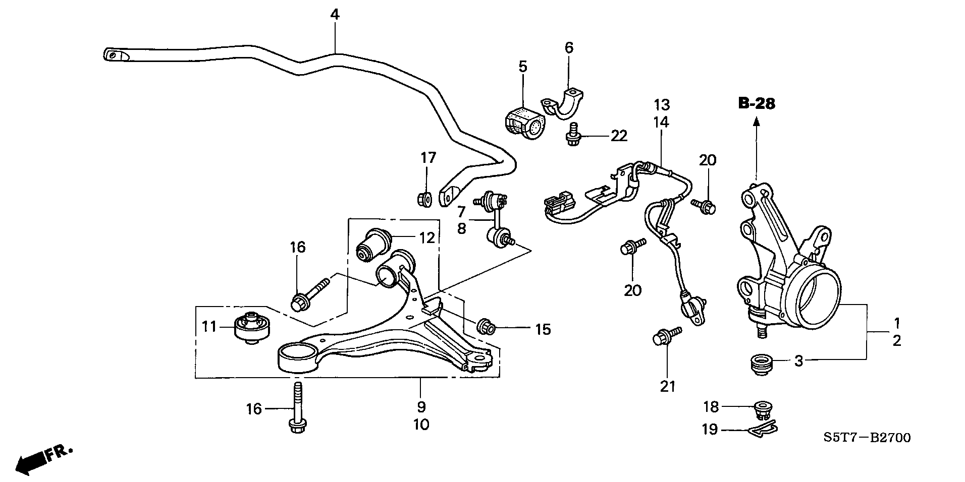 Honda 57455-S5T-E01 - Devējs, Riteņu griešanās ātrums ps1.lv