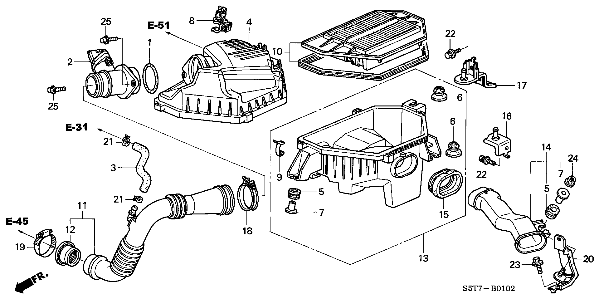 Honda 16400-PLZ-E01 - Gaisa masas mērītājs ps1.lv