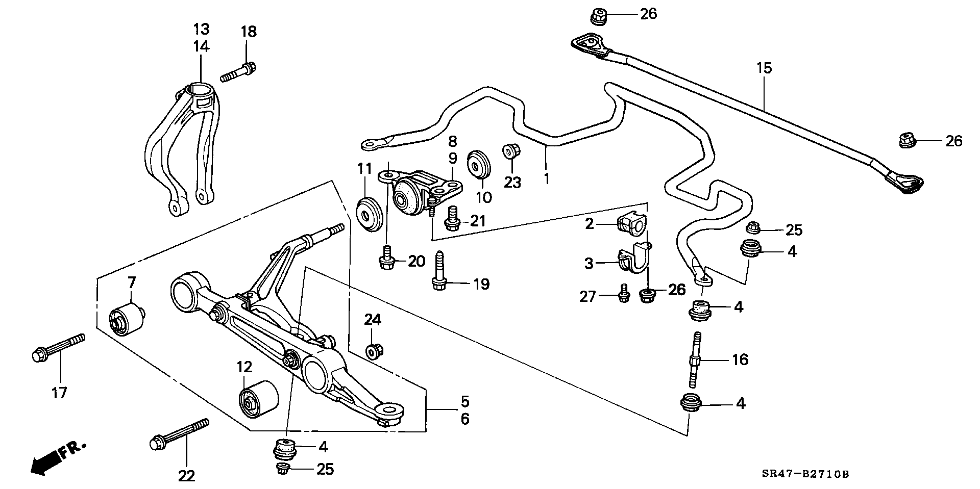 Honda 51395-SR3-N02* - Piekare, Šķērssvira ps1.lv