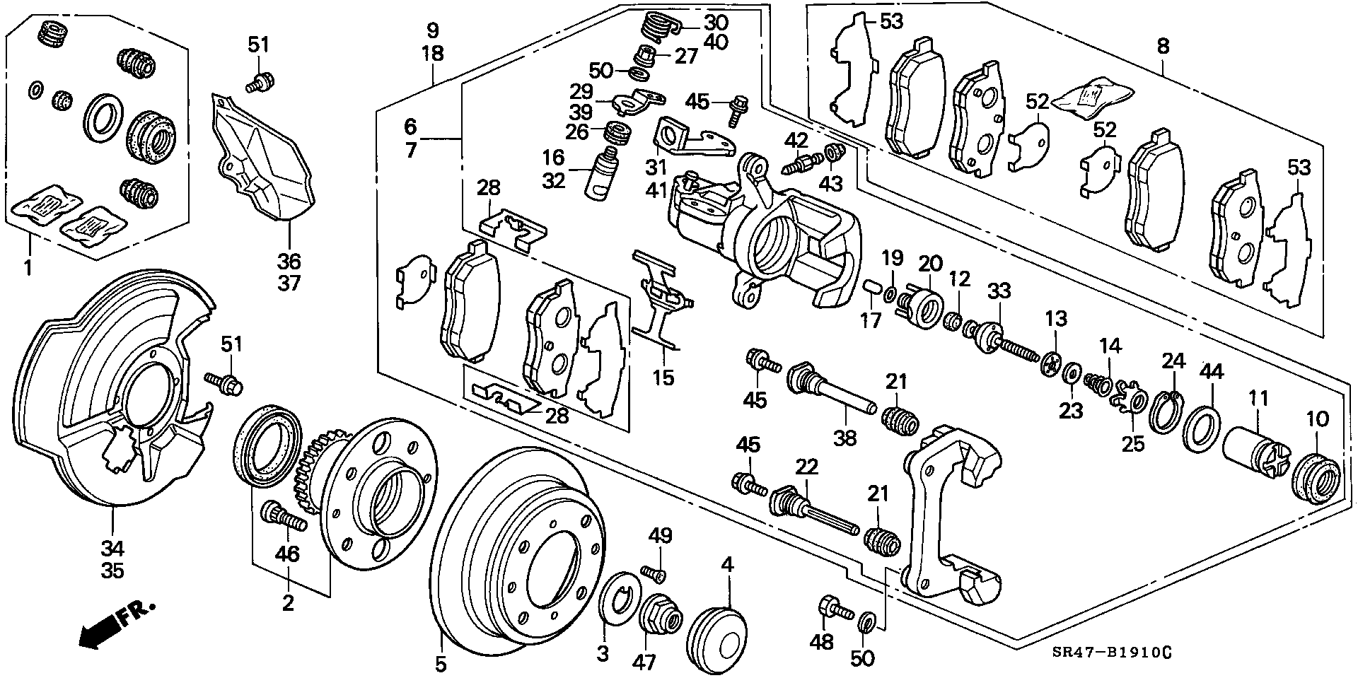 Honda 42200-SR3-A53 - Riteņa rumbas gultņa komplekts ps1.lv