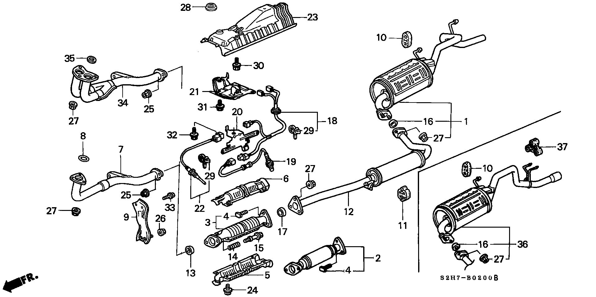 Honda 18210S2HE01 - Izplūdes caurule ps1.lv