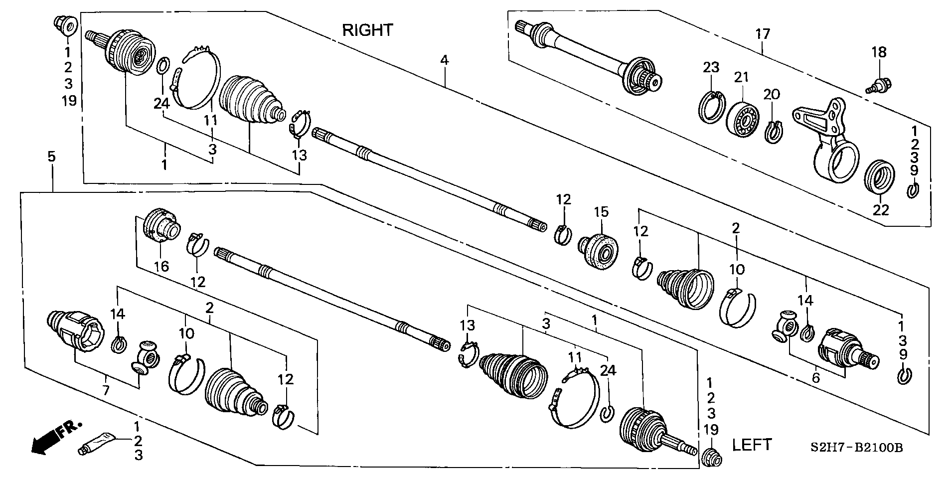 Honda 44306-S2H-951 - Šarnīru komplekts, Piedziņas vārpsta ps1.lv