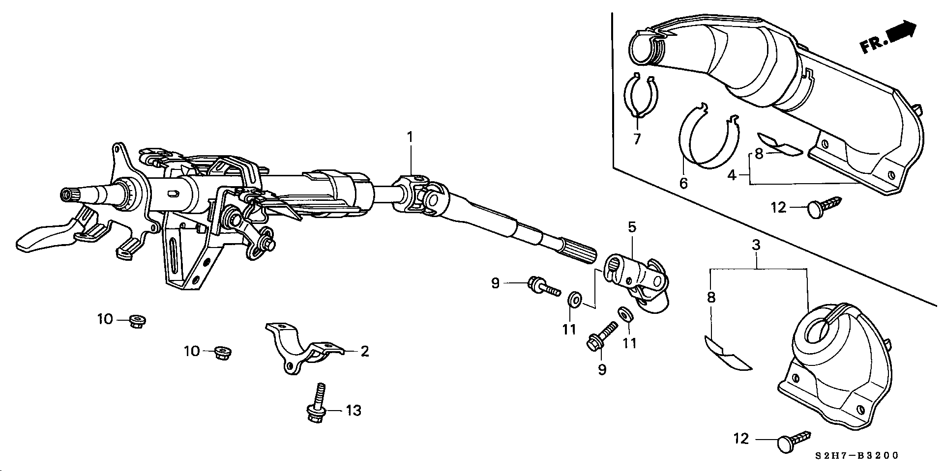 Honda 53323-S50-003 - Šarnīrs, Garenvārpsta ps1.lv