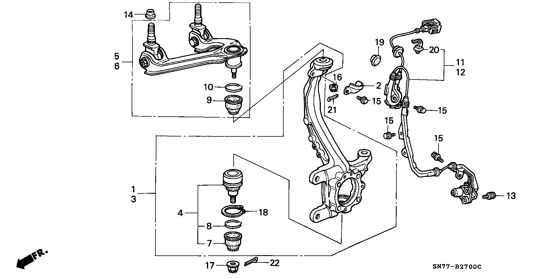 Honda 51220-SM1-A02 - Balst / Virzošais šarnīrs ps1.lv