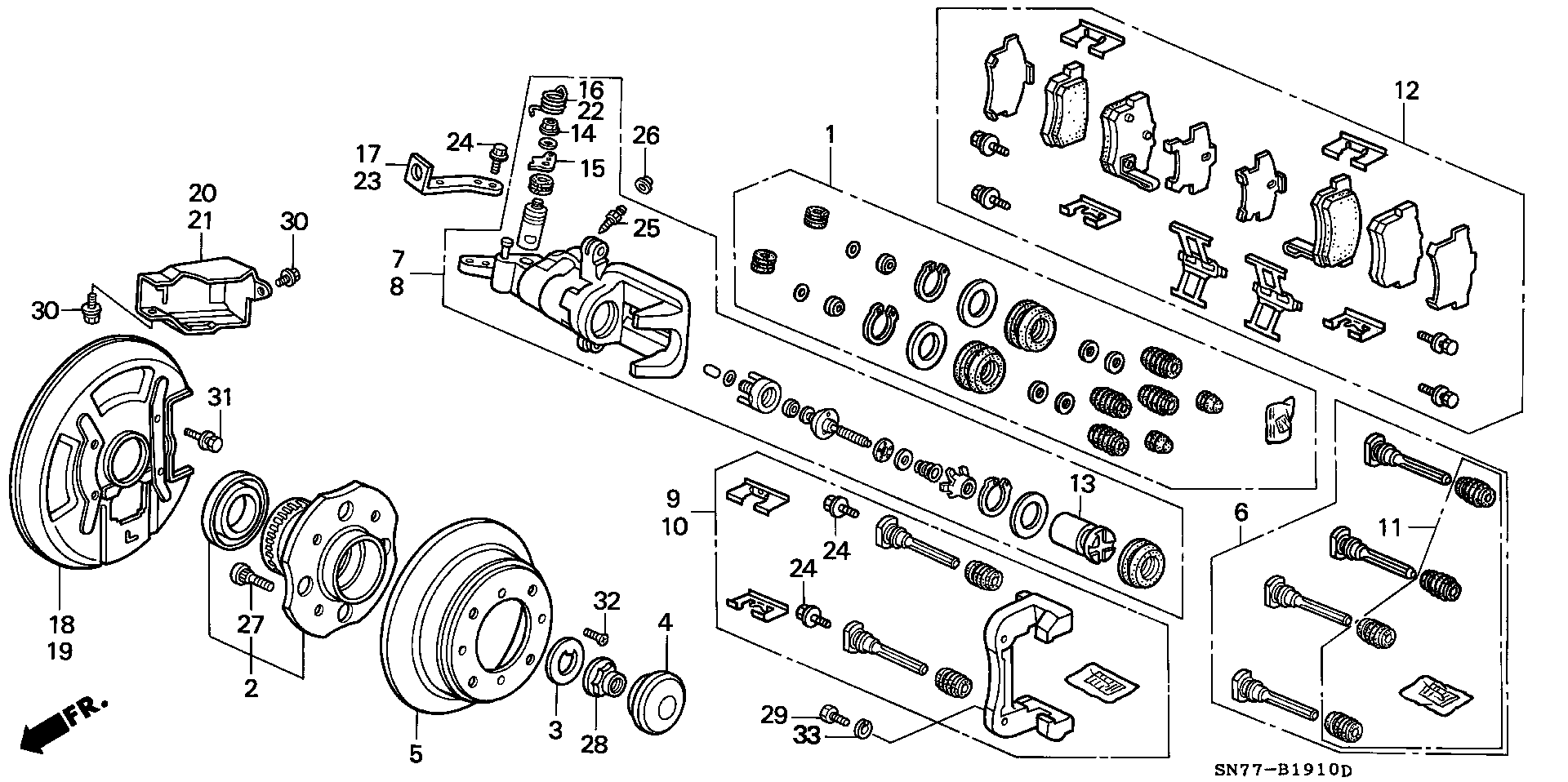 Honda 43012SN7G00 - Bremžu suports ps1.lv