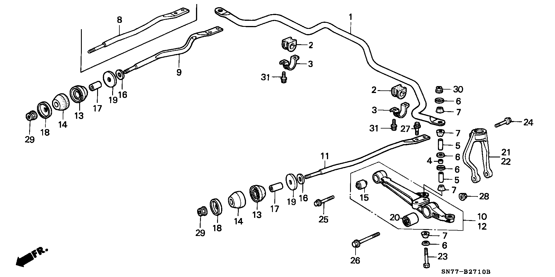 Honda 51355 SN7 010 - Neatkarīgās balstiekārtas svira, Riteņa piekare ps1.lv