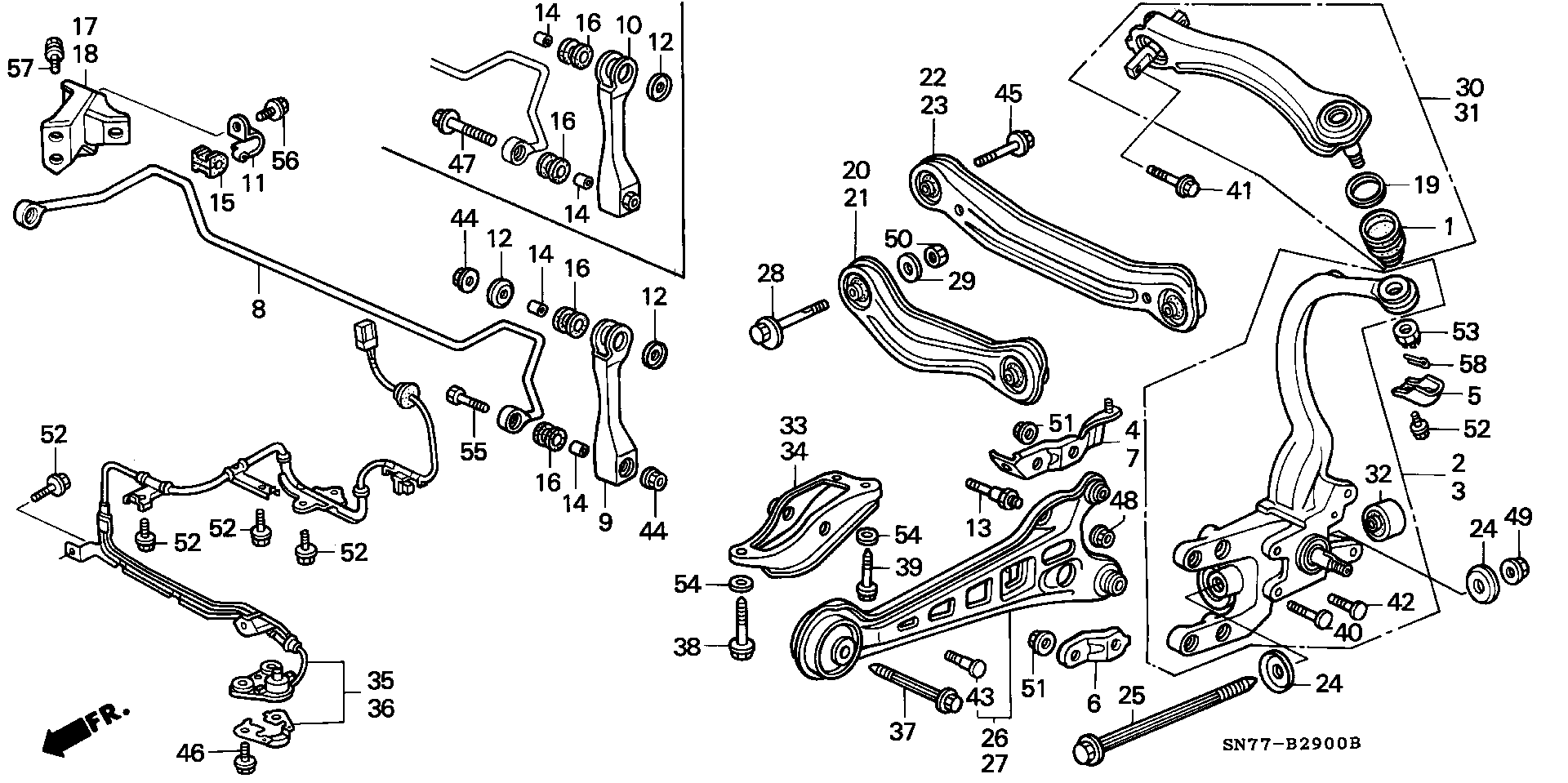 Honda 52622-SN7-003 - Piekare, Šķērssvira ps1.lv