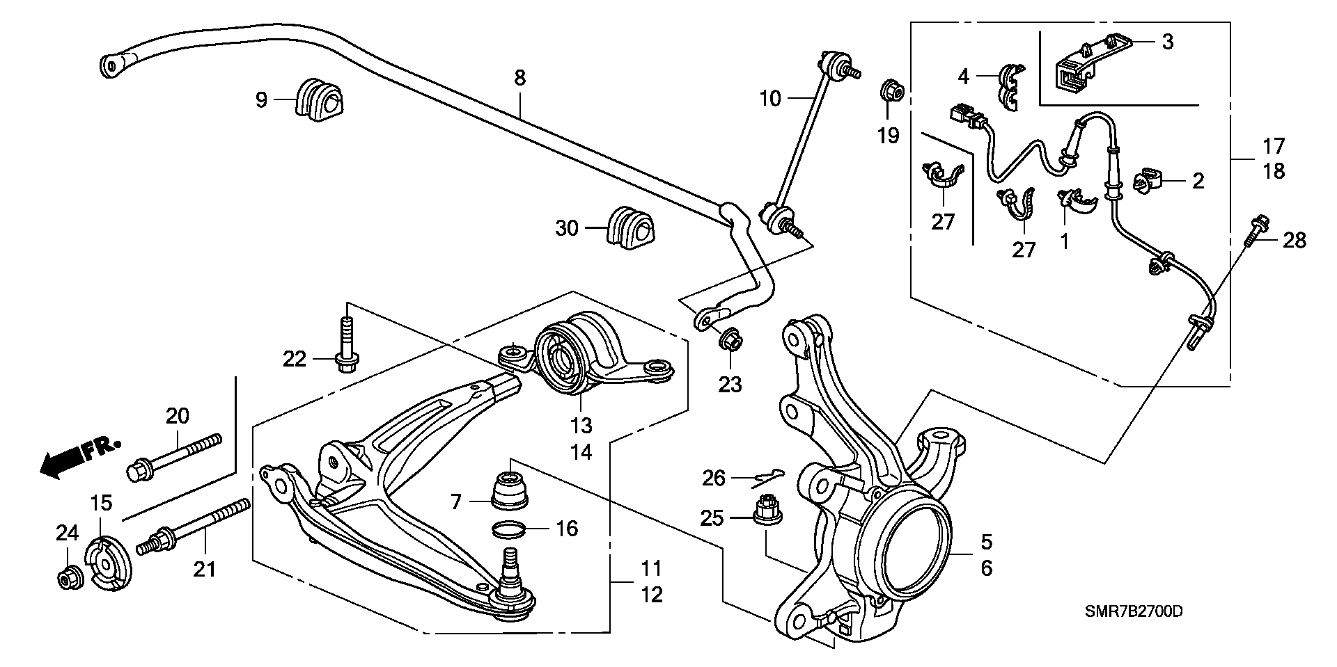 Honda 51225-SL5-003 - Remkomplekts, Balst / Virzošais šarnīrs ps1.lv