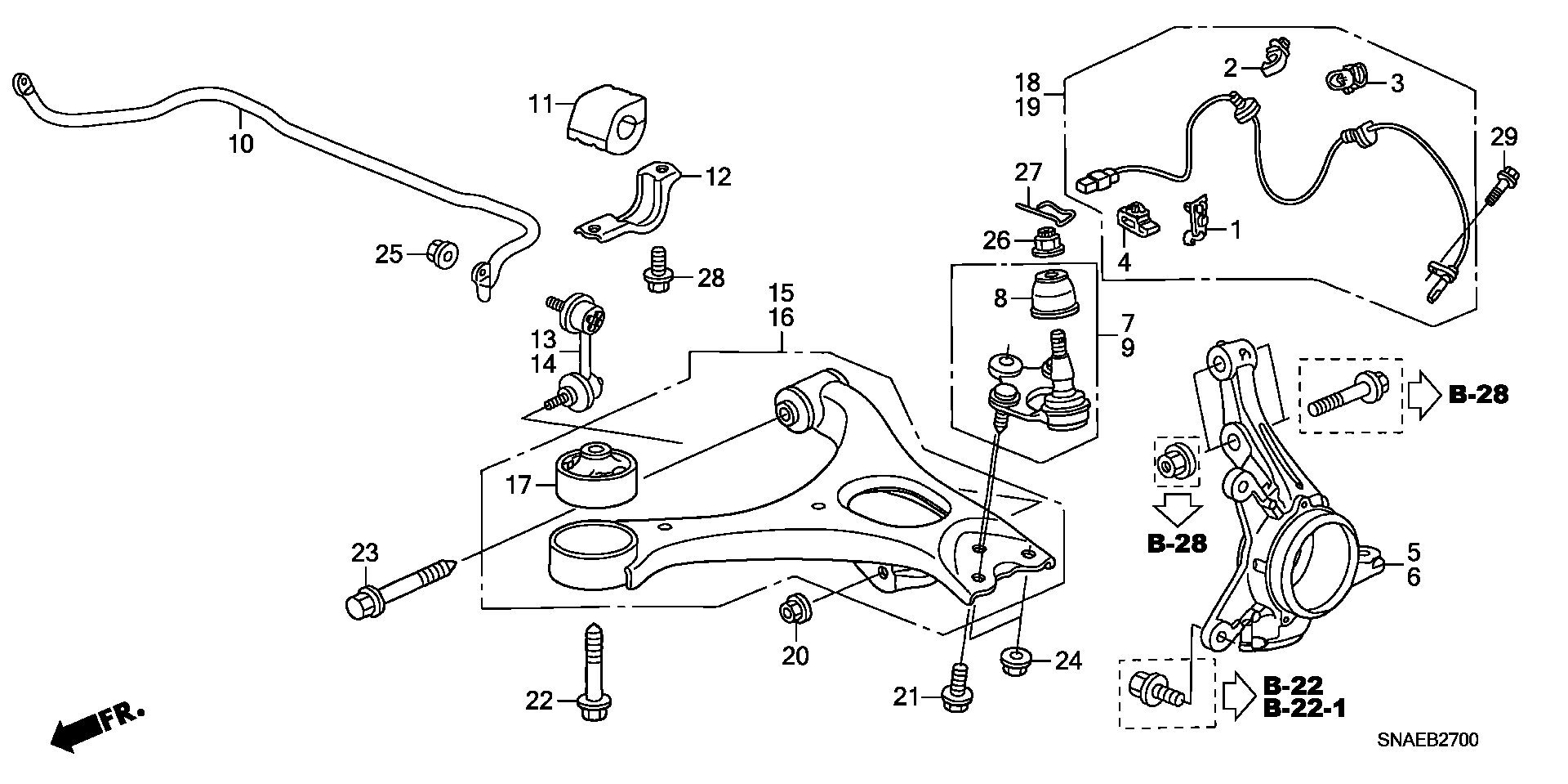 Honda 51220-SNA-A03 - Balst / Virzošais šarnīrs ps1.lv