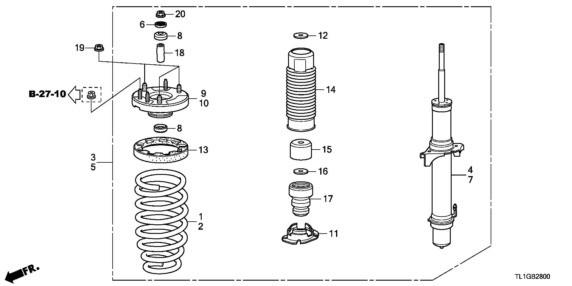 Honda 51676TA0A02 - Amortizatora statnes balsts ps1.lv