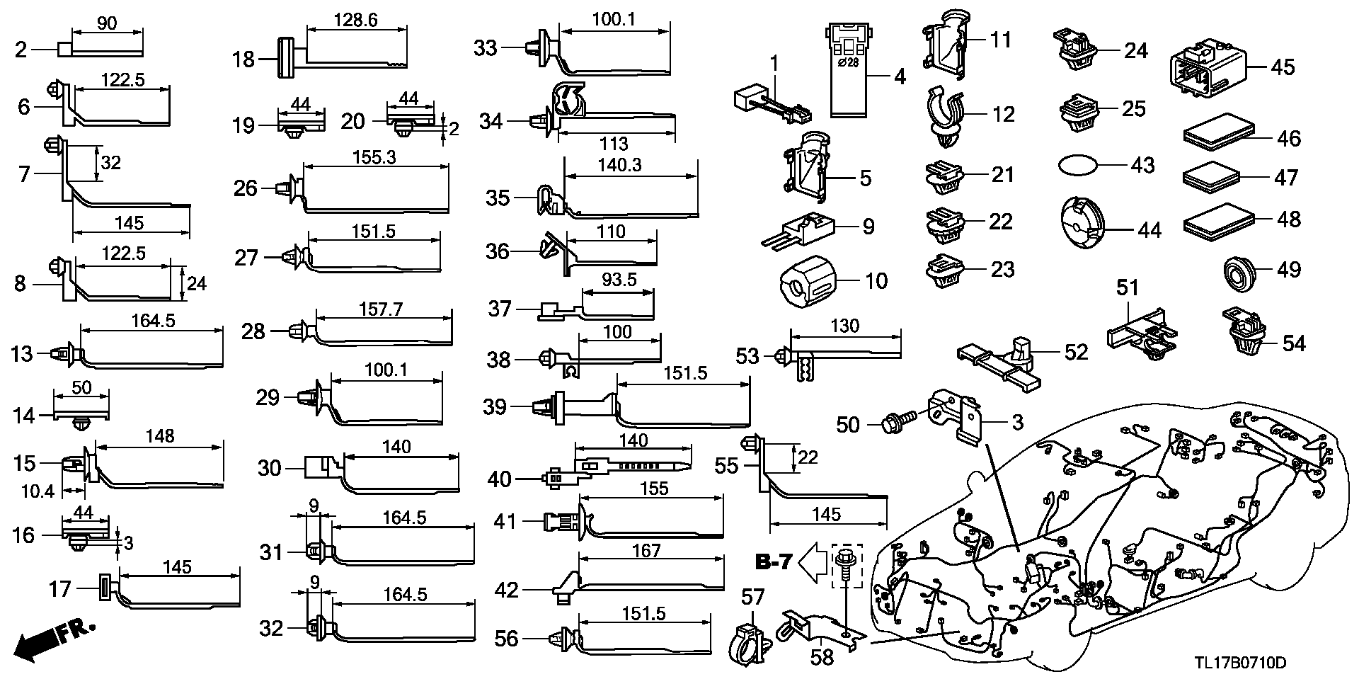 Honda 32133SLA003 - BAND, HARNESS OFFSET (30) (DARK GRAY) (145MM) ps1.lv