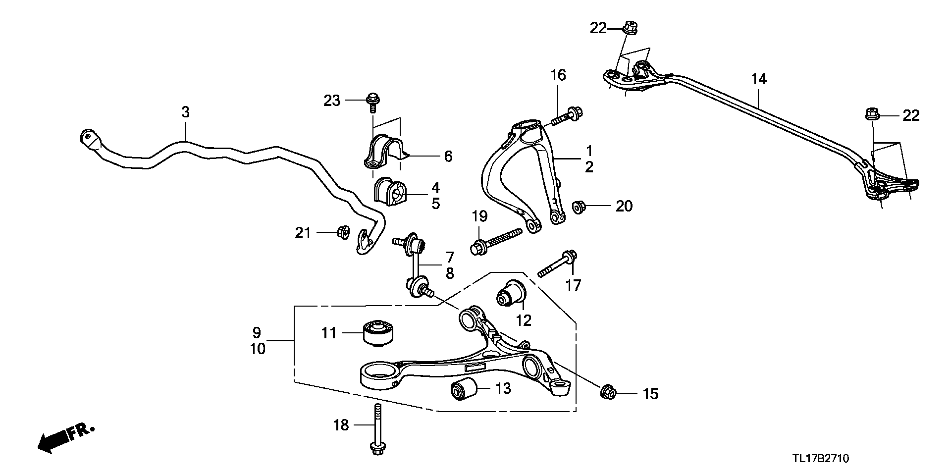 ACURA 51360TA0A00 - Neatkarīgās balstiekārtas svira, Riteņa piekare ps1.lv