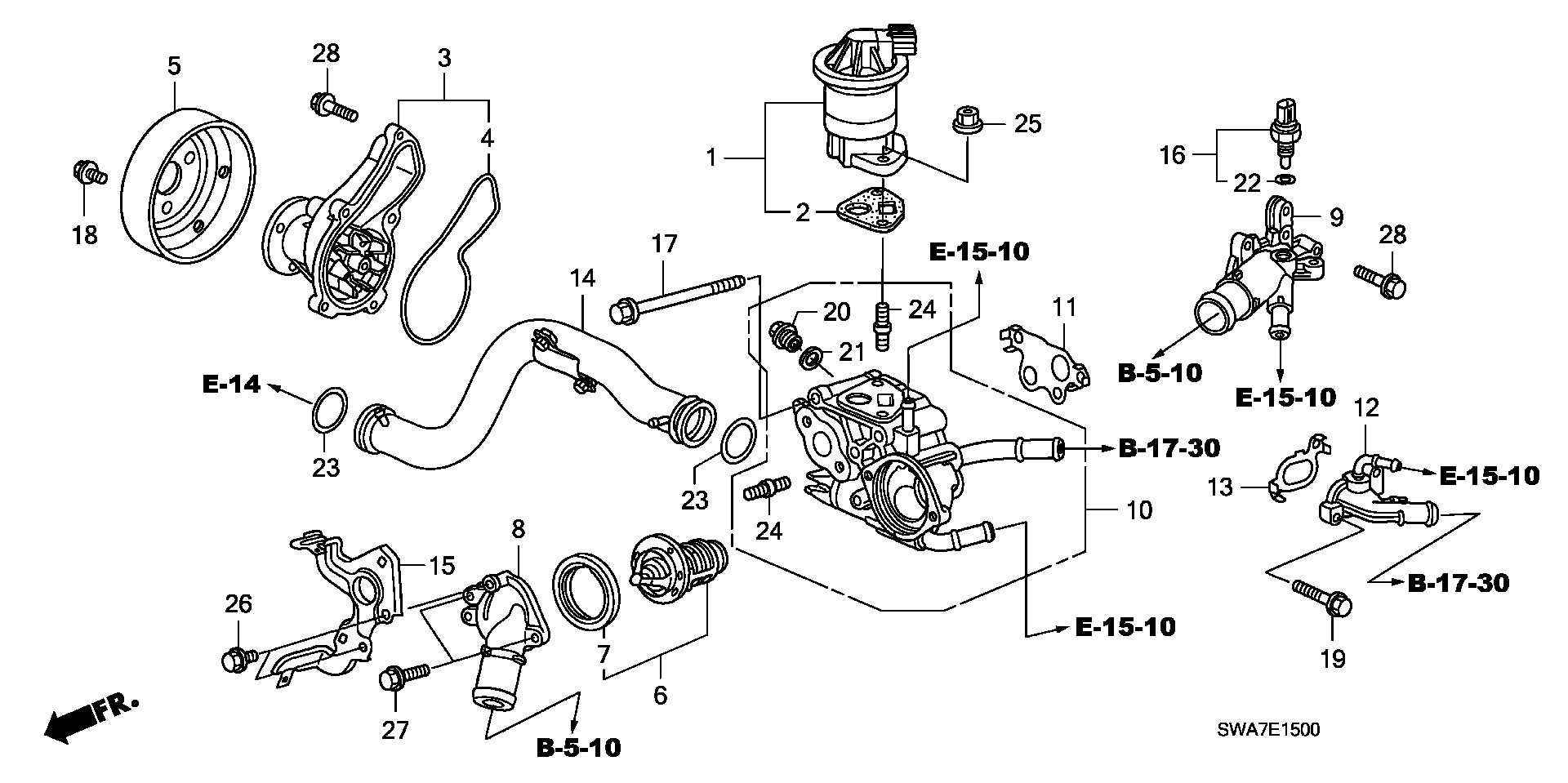 Honda 19200-RZP-003 - Ūdenssūknis ps1.lv