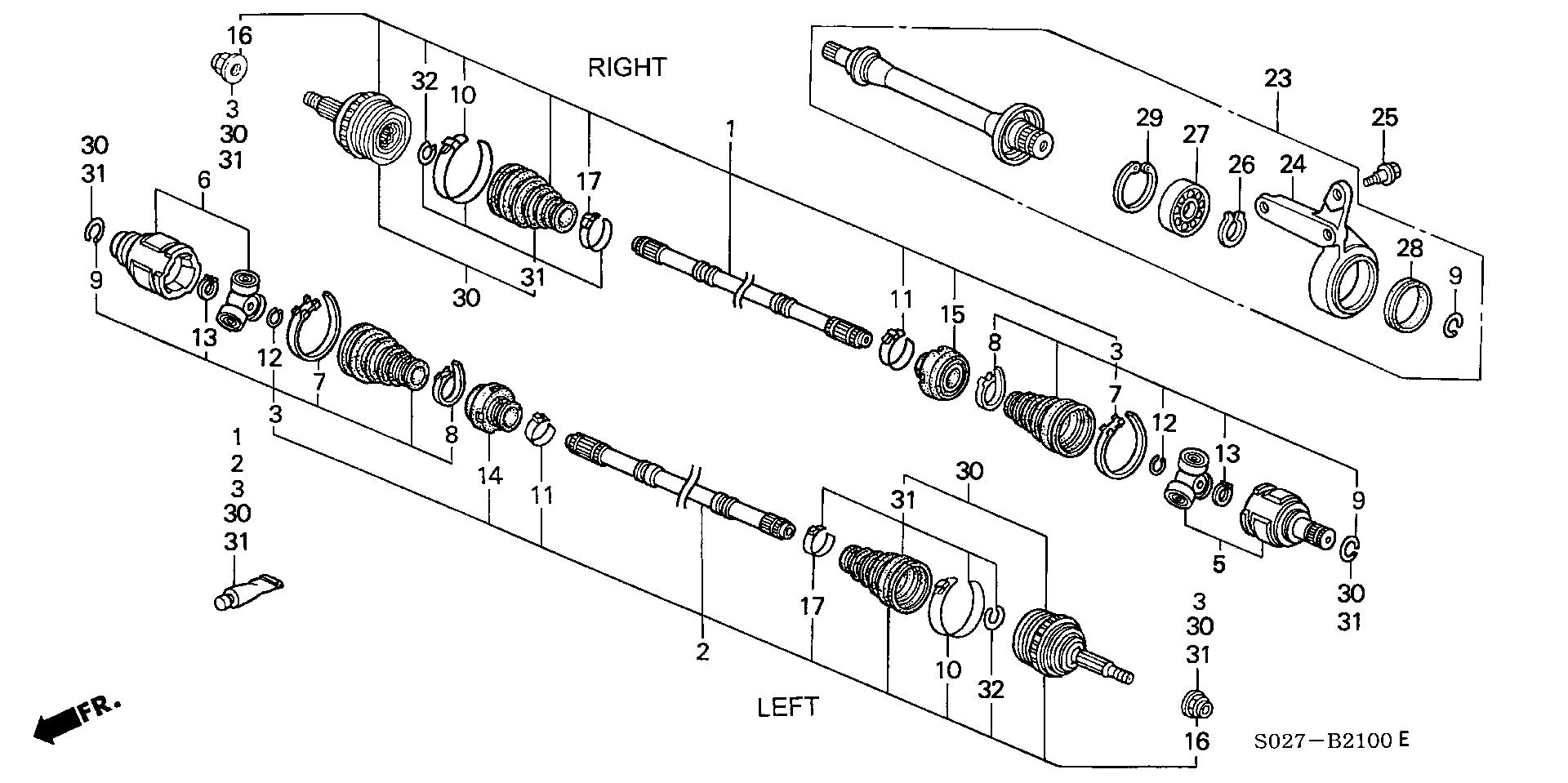 Honda 44014-S01-952 - Šarnīru komplekts, Piedziņas vārpsta ps1.lv