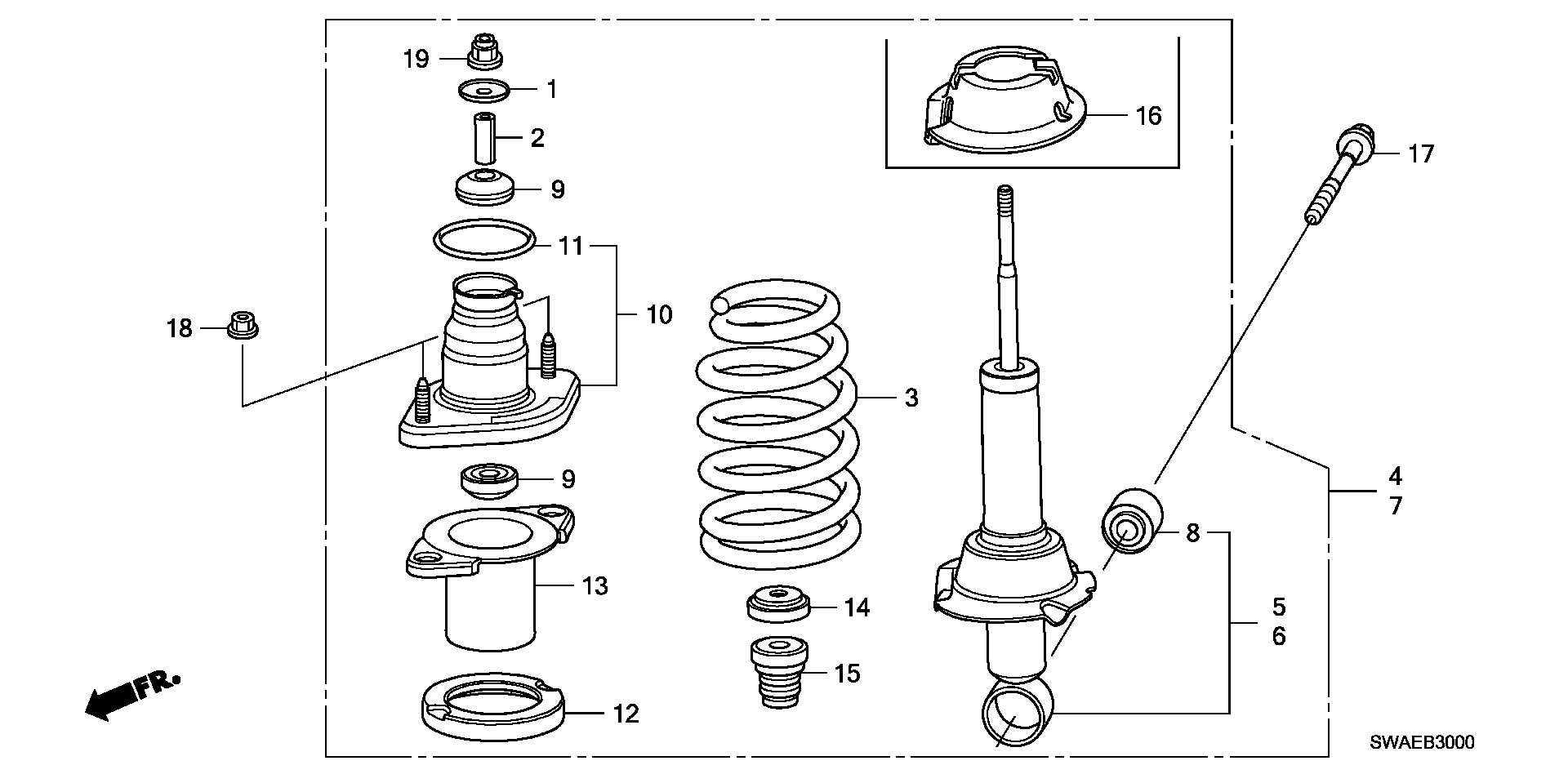 Honda 52722SWAA01 - Putekļu aizsargkomplekts, Amortizators ps1.lv