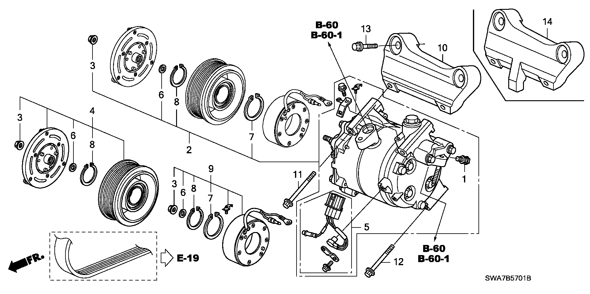 Honda 38 810 RZY A01 - Kompresors, Gaisa kond. sistēma ps1.lv