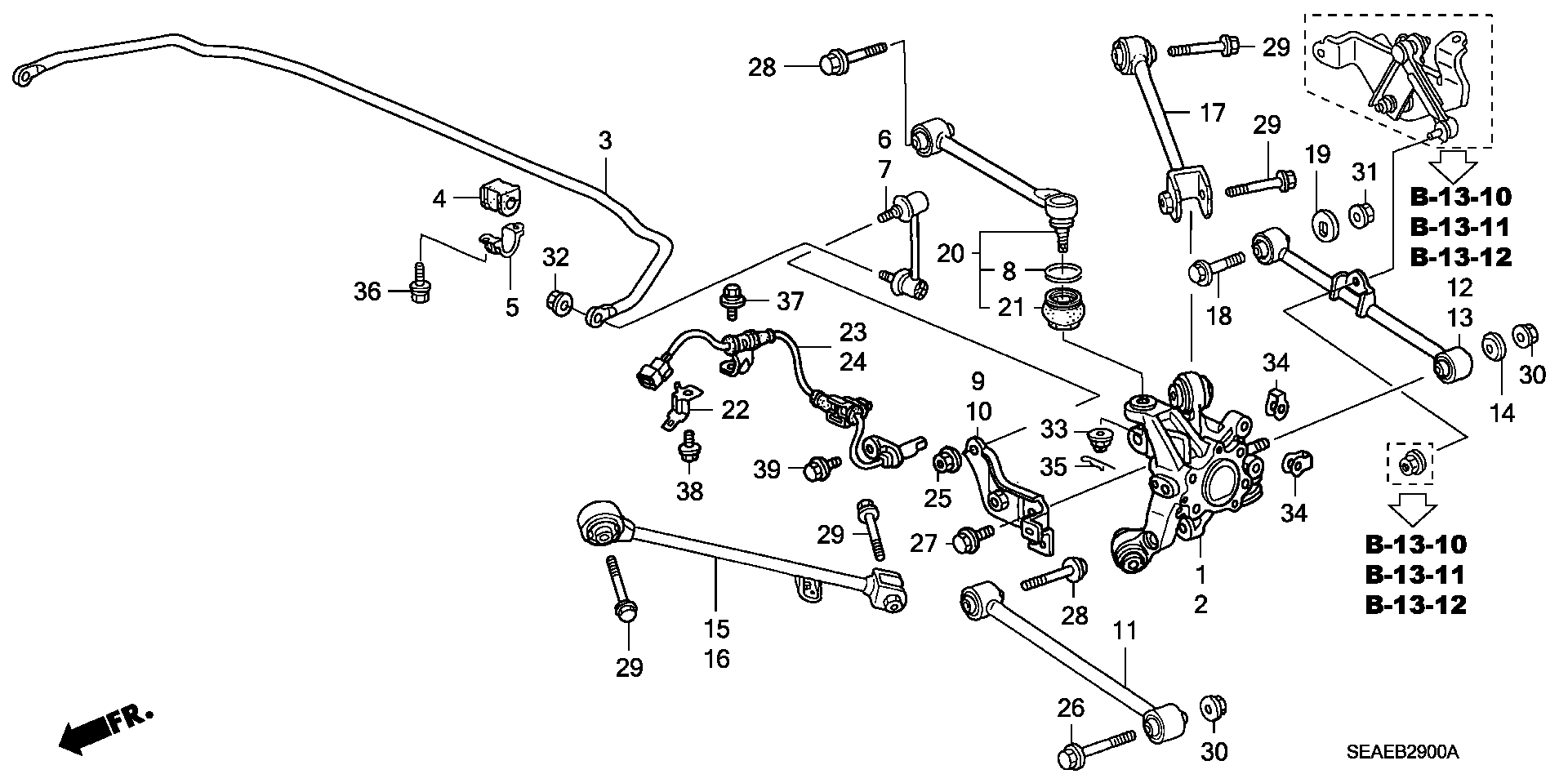 Honda 52375-SEA-E00 - Neatkarīgās balstiekārtas svira, Riteņa piekare ps1.lv