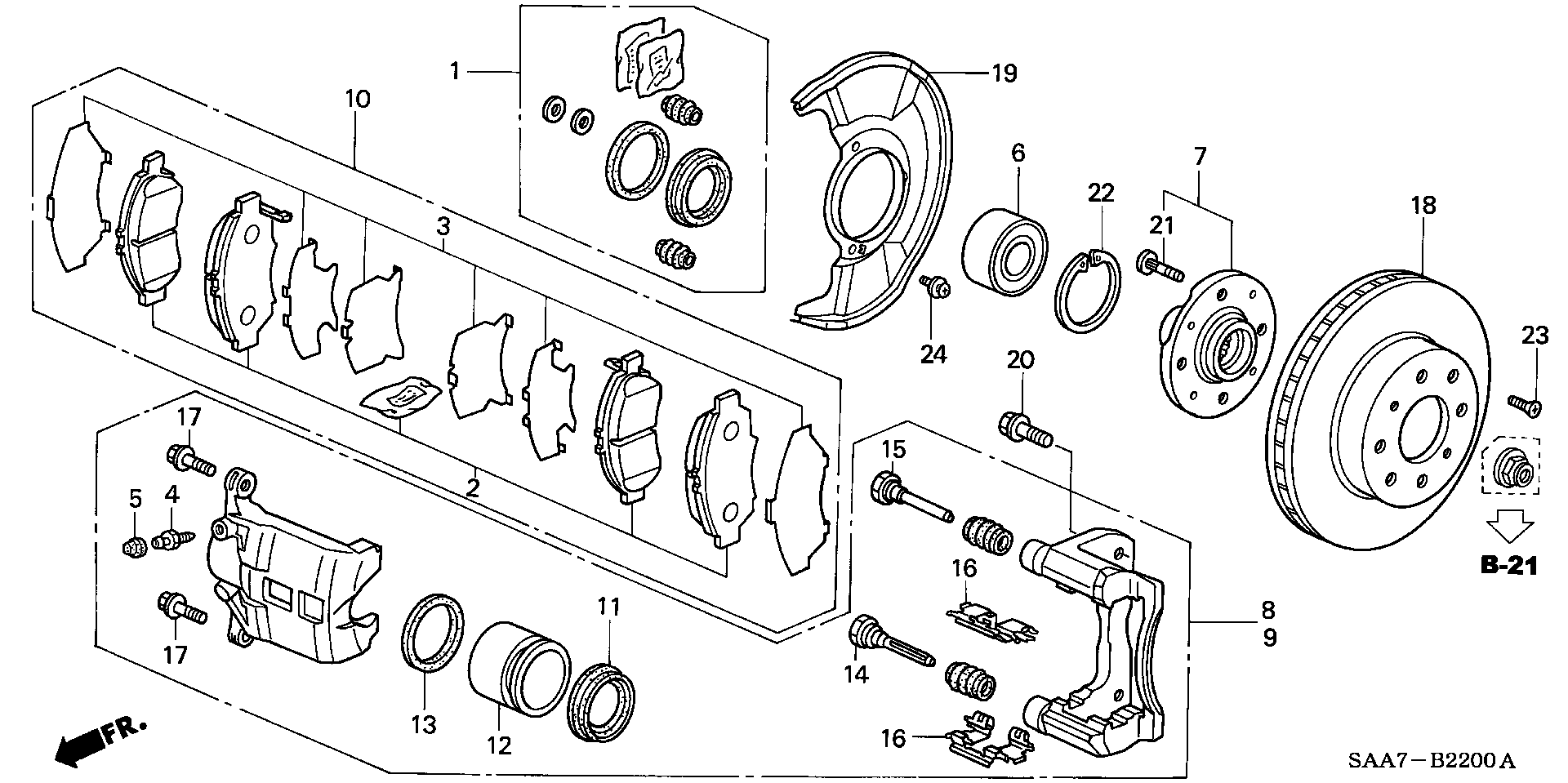 Honda 45019SAA900 - Bremžu suports ps1.lv