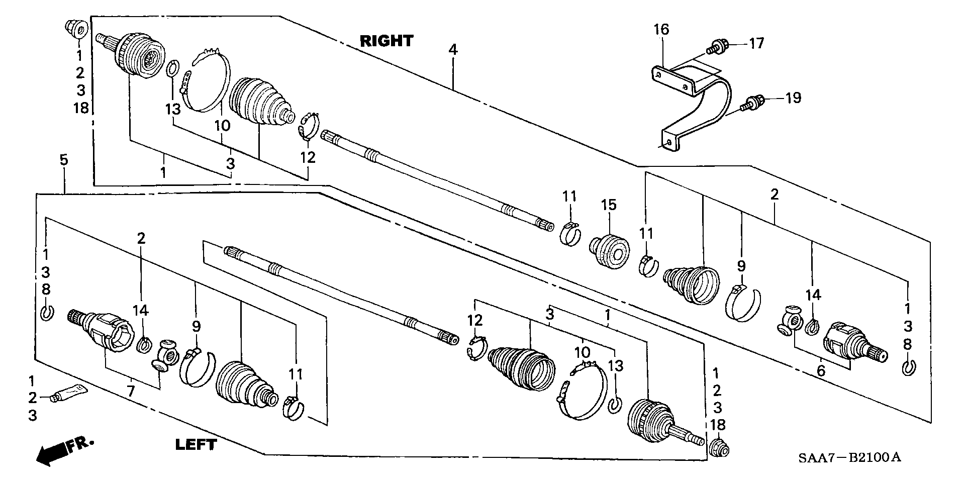 Honda 44310S5AJ00 - Šarnīru komplekts, Piedziņas vārpsta ps1.lv